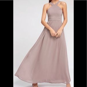 Lulus Air Of Romance Maxi‎ Dress, Taupe, US Large D15376